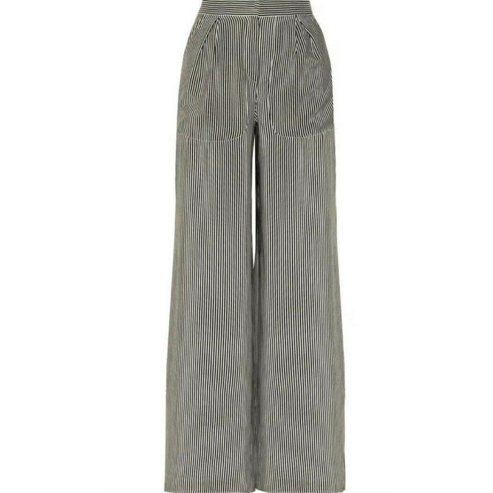 Oscar de la Renta Crepe De Chine Wide Leg Pants - Picture 1 of 7